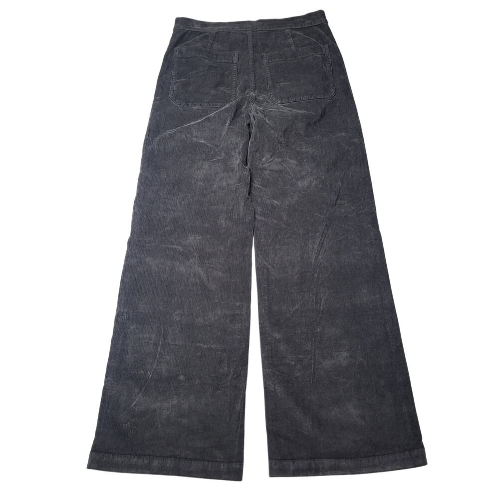 Madewell Wide Leg Corduroy Pants Black Coal Gray Stretch Minimalist Neutral 26 - Picture 4 of 11